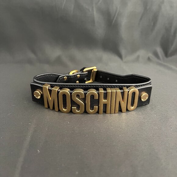 Moschino x H&M dog collar and leash; genuine leather - Picture 4 of 5